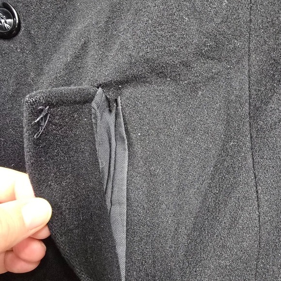 Vintage Mackintosh Peacoat Womens XL Black Wool Classic Made in USA READ - Picture 5 of 14